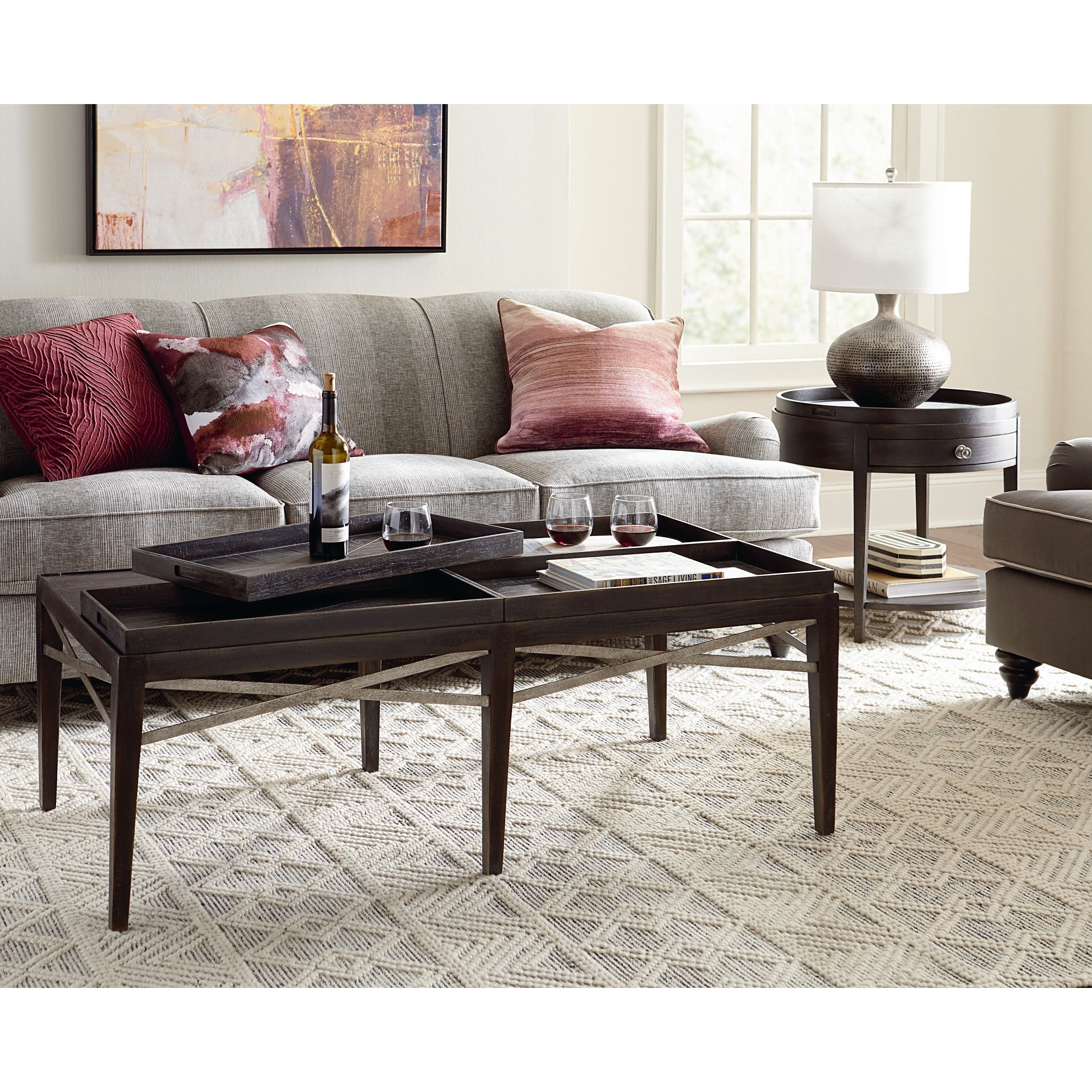 Bassett Woodridge Transitional Rectangular Cocktail Table with